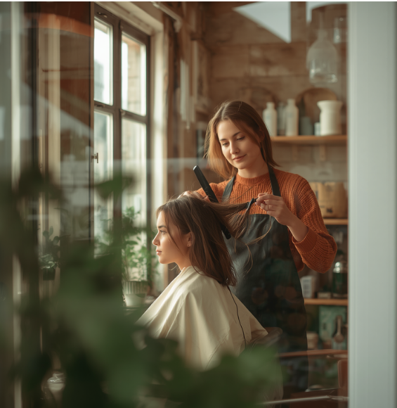 Salon de coiffure, secteur beauté et bien-être représenté par Webona